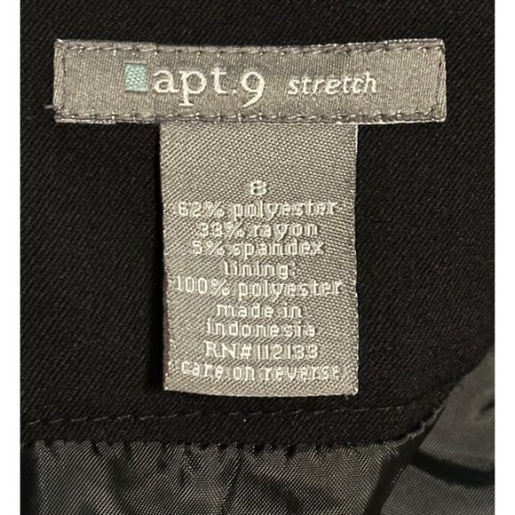 Women's Apt. 9 Brand Straight & Pencil Black Skirt Polyester Blend Size 8 - Picture 11 of 13